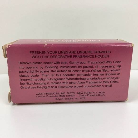 VTG Avon Pampered Pig Ceramic Pomander Fragrance Holder Box - Picture 9 of 9